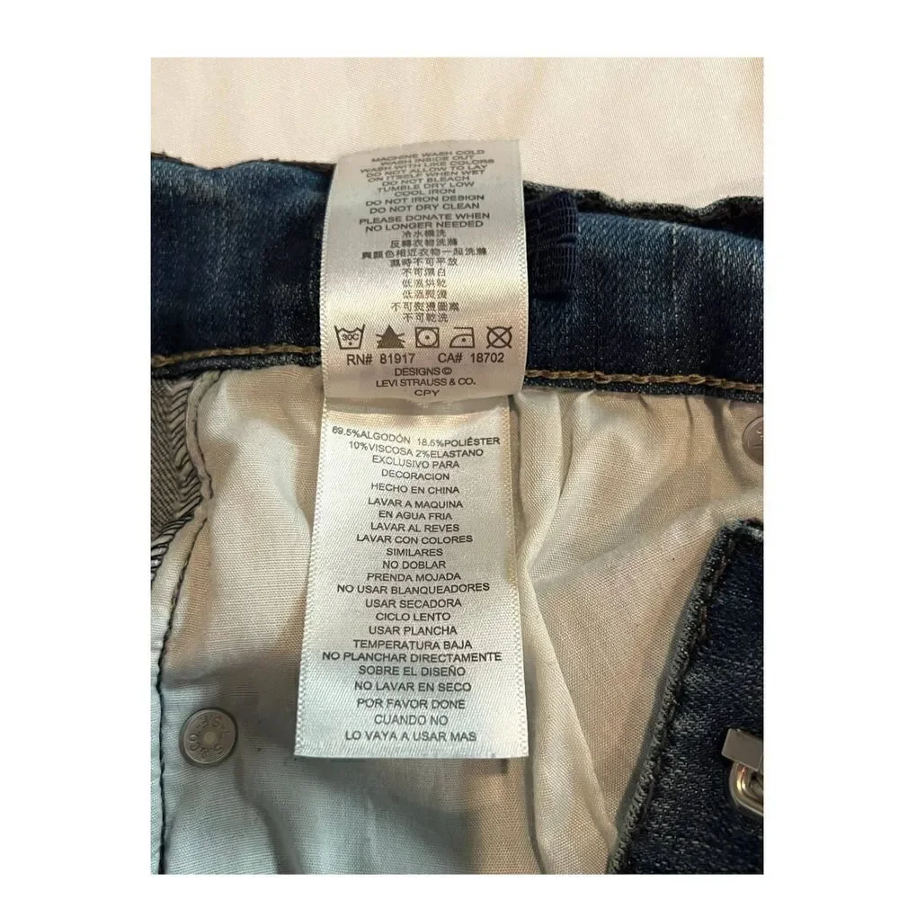 Levi Strauss Co 511 Slim‎ Fit Jeans Dark Wash Kids Size 14 Reg W27 L27